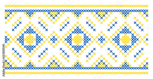 Vector illustration of Ukrainian ornament in ethnic style, identity, vyshyvanka, embroidery for print clothes, websites, banners