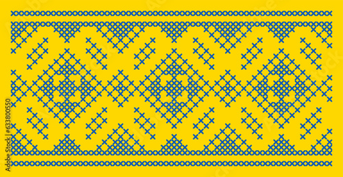 Vector illustration of Ukrainian ornament in ethnic style, identity, vyshyvanka, embroidery for print clothes, websites, banners