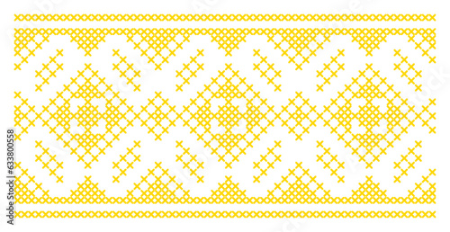 Vector illustration of Ukrainian ornament in ethnic style, identity, vyshyvanka, embroidery for print clothes, websites, banners