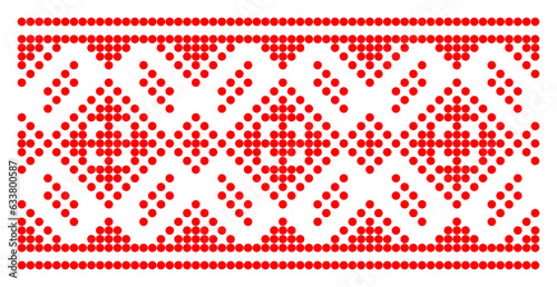 Vector illustration of Ukrainian ornament in ethnic style, identity, vyshyvanka, embroidery for print clothes, websites, banners