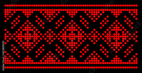 Vector illustration of Ukrainian ornament in ethnic style, identity, vyshyvanka, embroidery for print clothes, websites, banners