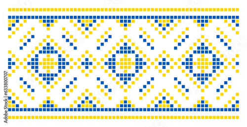 Vector illustration of Ukrainian ornament in ethnic style, identity, vyshyvanka, embroidery for print clothes, websites, banners
