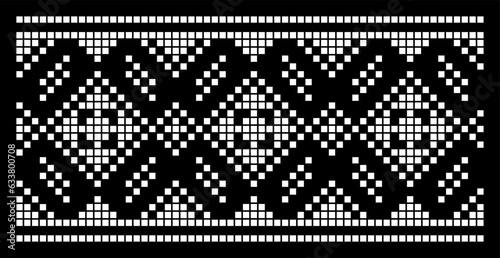 Vector illustration of Ukrainian ornament in ethnic style, identity, vyshyvanka, embroidery for print clothes, websites, banners
