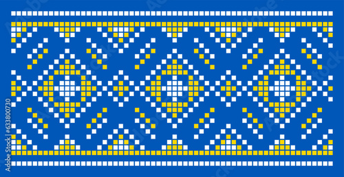 Vector illustration of Ukrainian ornament in ethnic style, identity, vyshyvanka, embroidery for print clothes, websites, banners