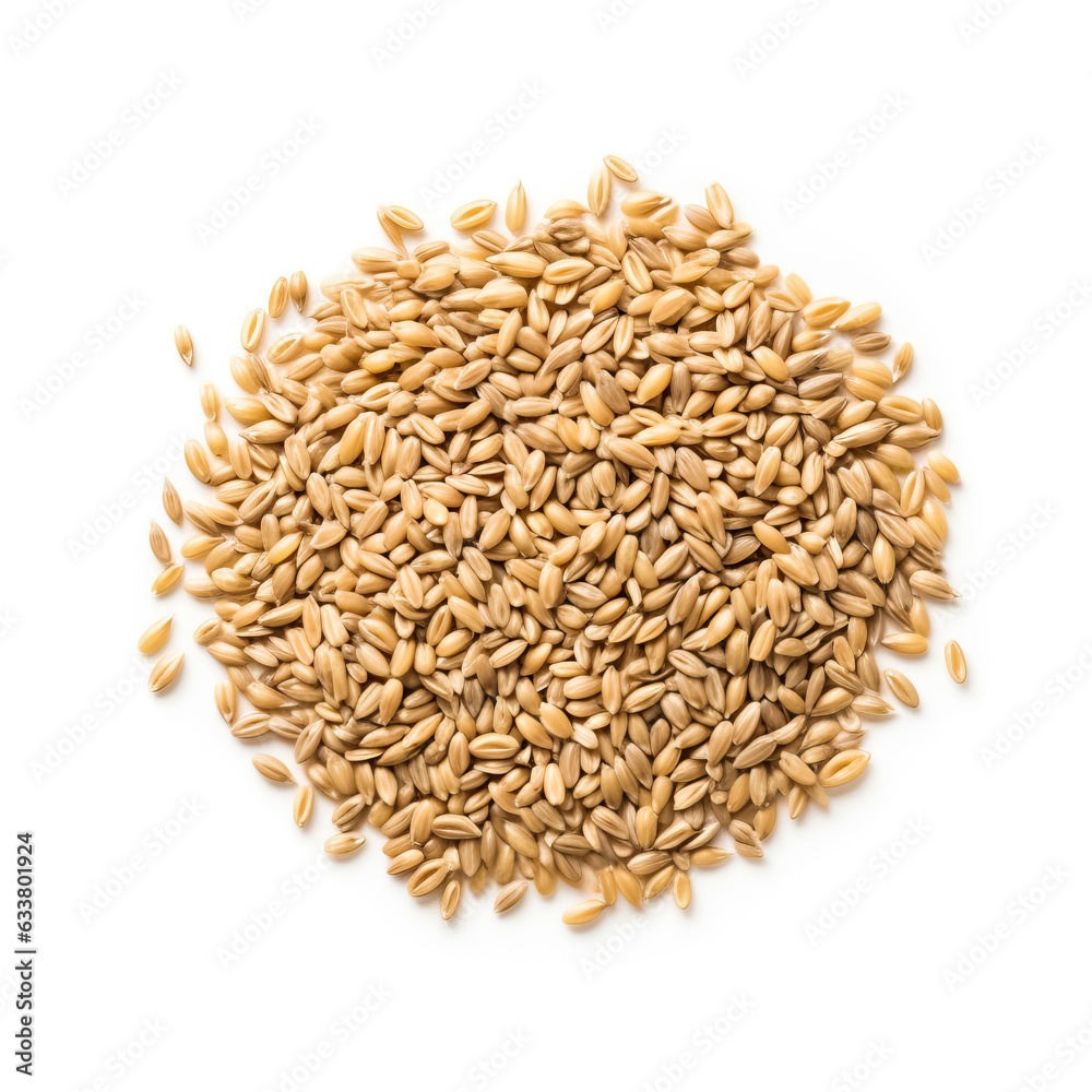 Barley Groats isolated on white background top view Barley Groats isolated on white background top view