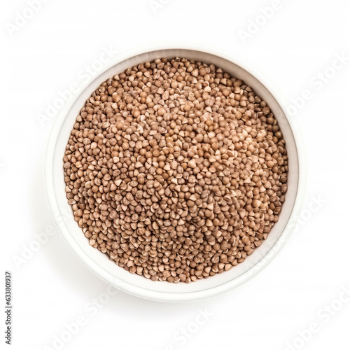 Buckwheat Groats isolated on white background top view 