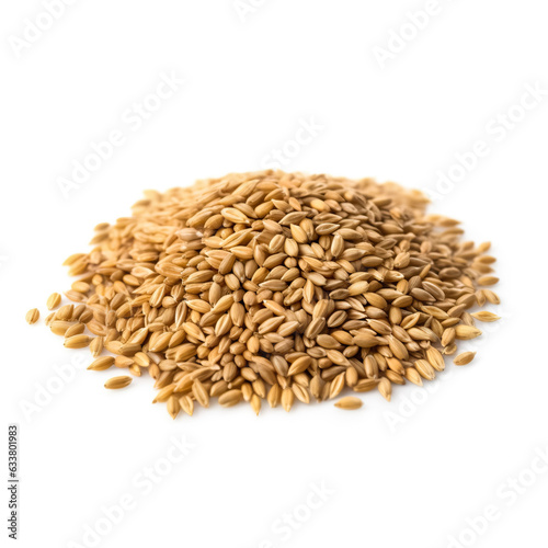 Einkorn Groats isolated on white background side view 
