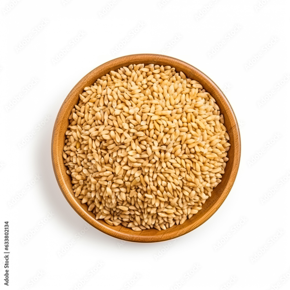 Kamut Groats isolated on white background top view Kamut Groats isolated on white background top view