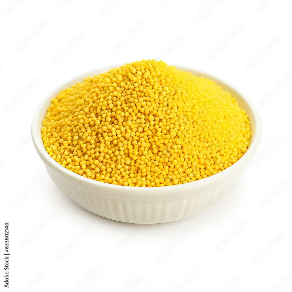 Millet Groats isolated on white background side view Millet Groats isolated on white background side view