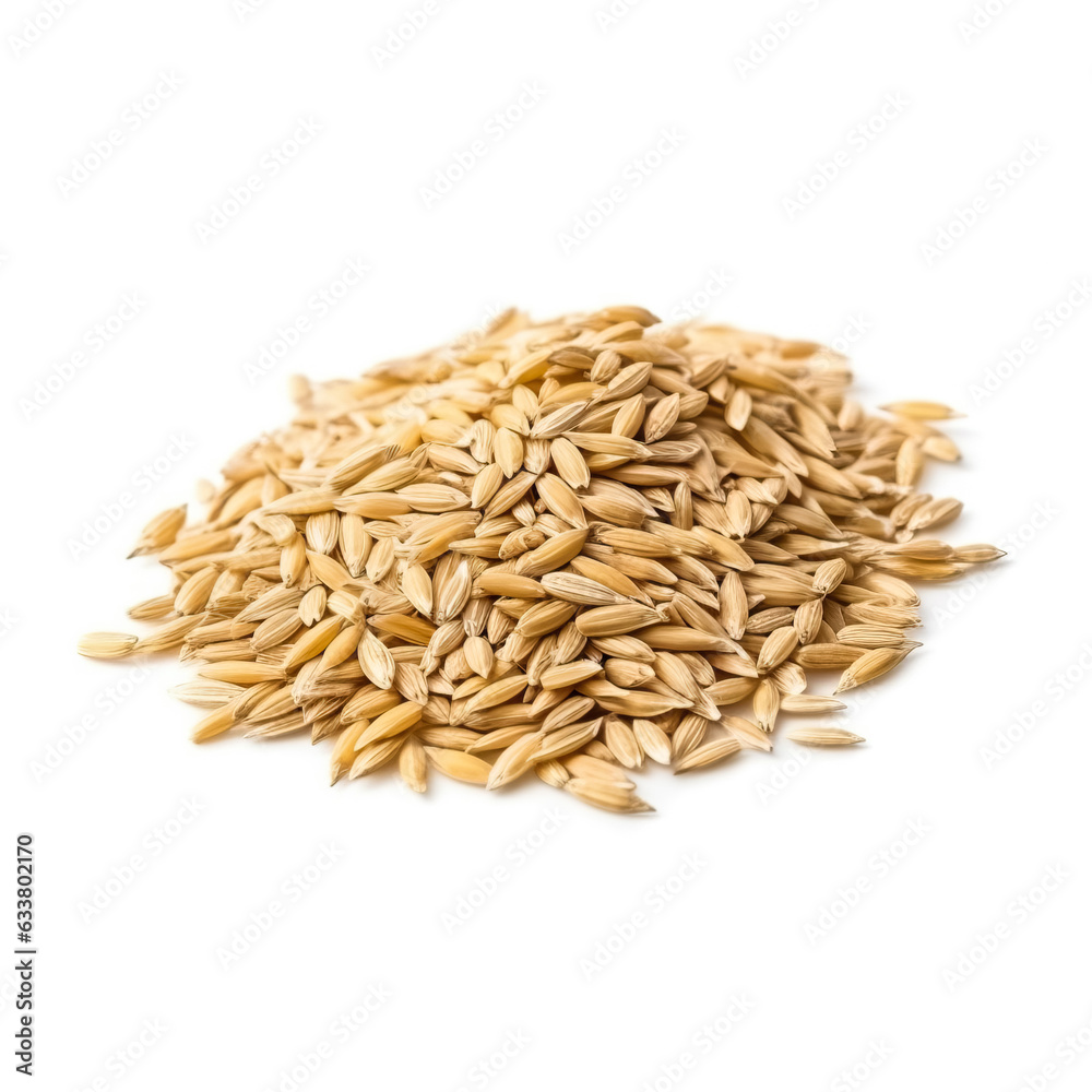 Oat Groats isolated on white background side view Oat Groats isolated on white background side view