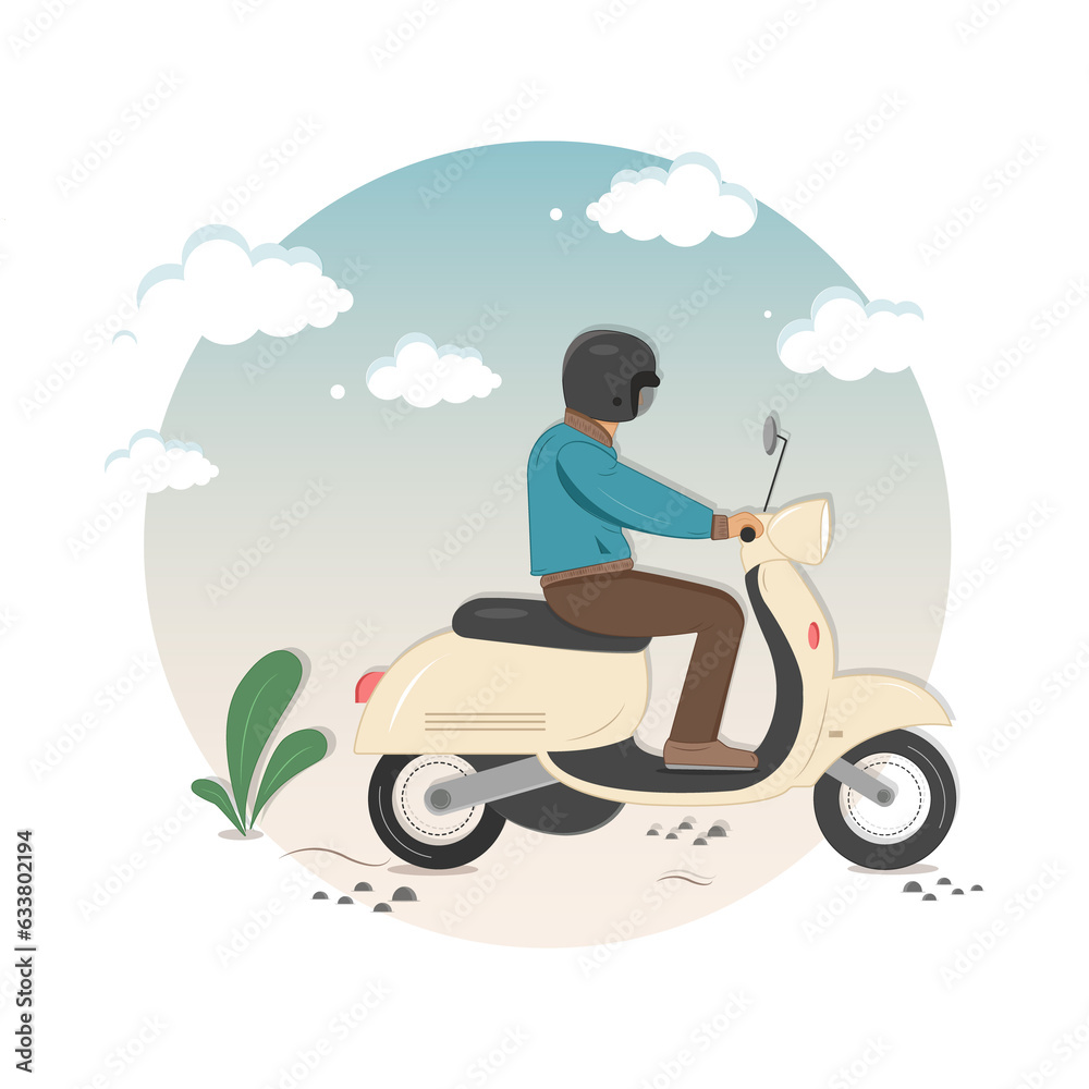 Ride Motorcycle vector in flat design Ride Motorcycle vector in flat design