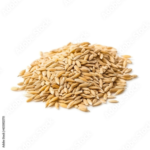 Oat Groats isolated on white background side view 