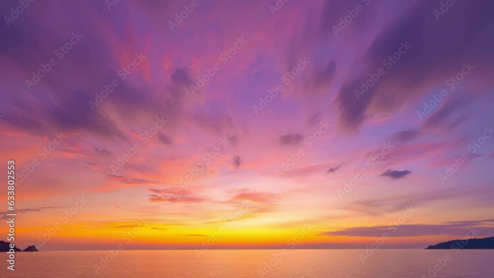Beautiful 4K Time lapse of Majestic sunrise or sunset sky landscape,Amazing light of nature cloudscape sky and Clouds moving away rolling,Colorful sunrise cloud timelapse,Travel and nature background