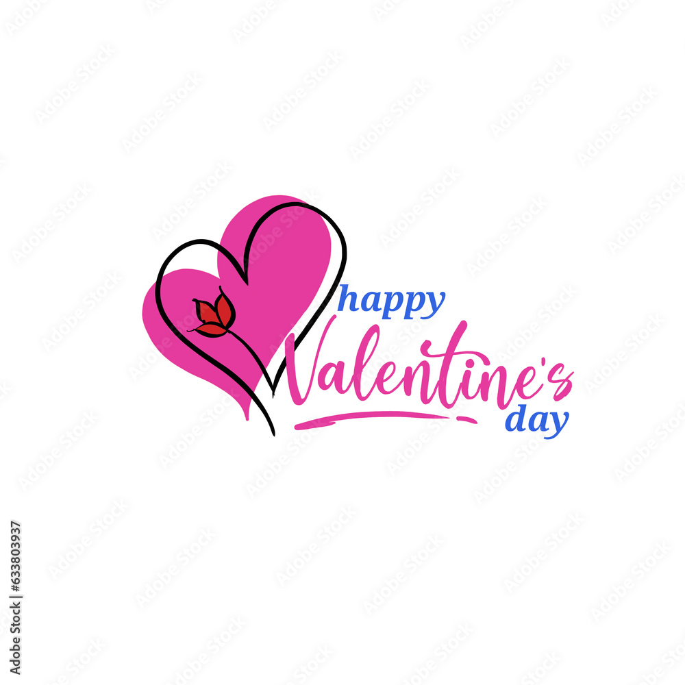 Heart line border. Pink heart banner for Valentine's Day. Valentine's day icon. Valentines day celebration.