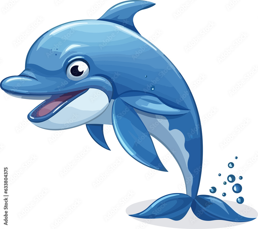 Naklejka premium Cartoon Dolphin Illustration 