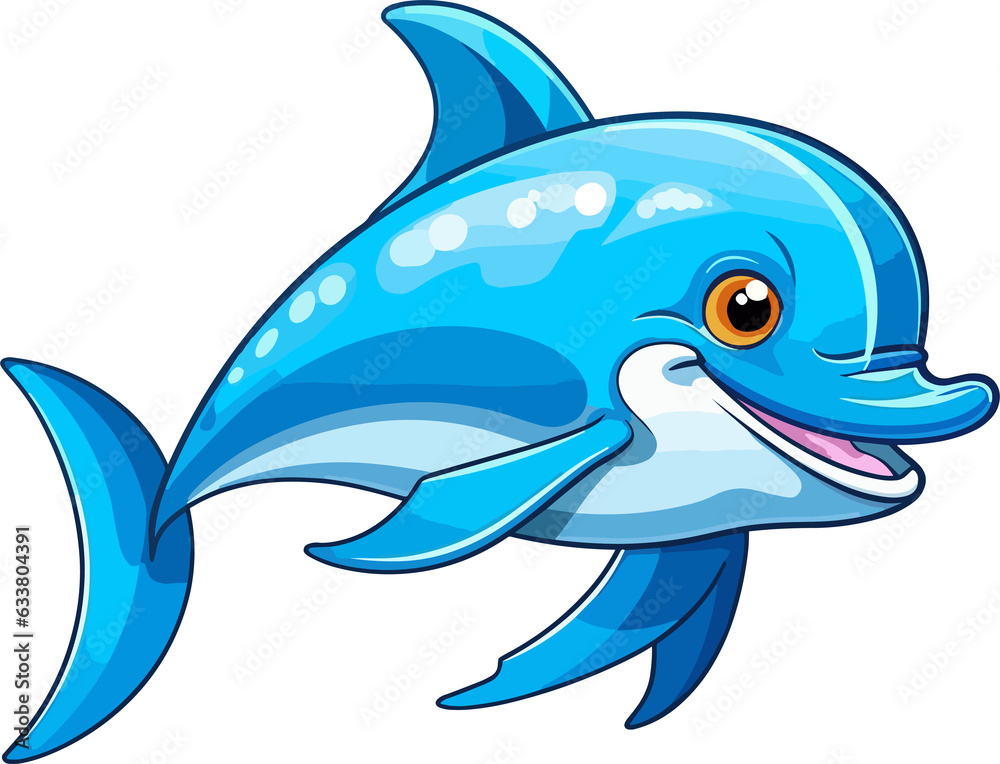 Obraz premium Cartoon Dolphin Illustration 