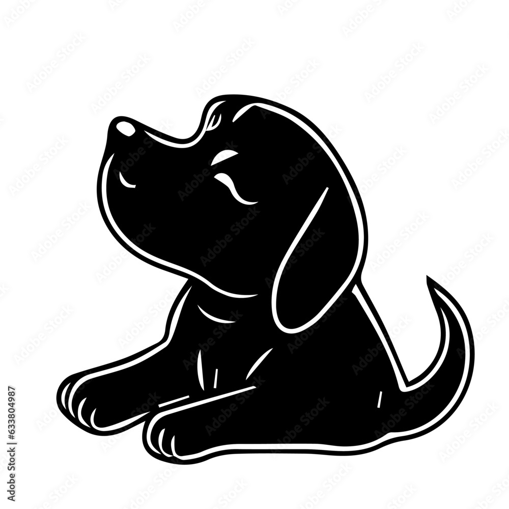 Fototapeta premium silhouette of a dog. vector outline 