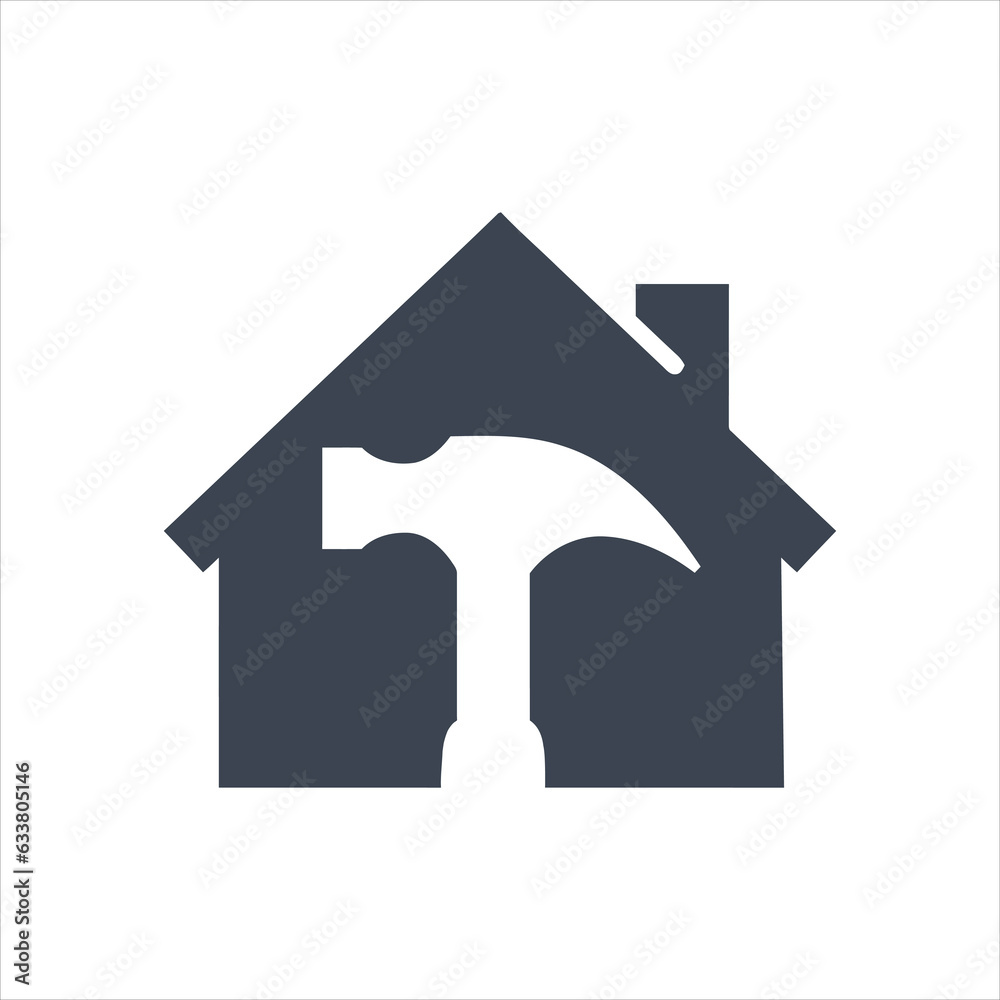 House with a hammer icon House with a hammer icon