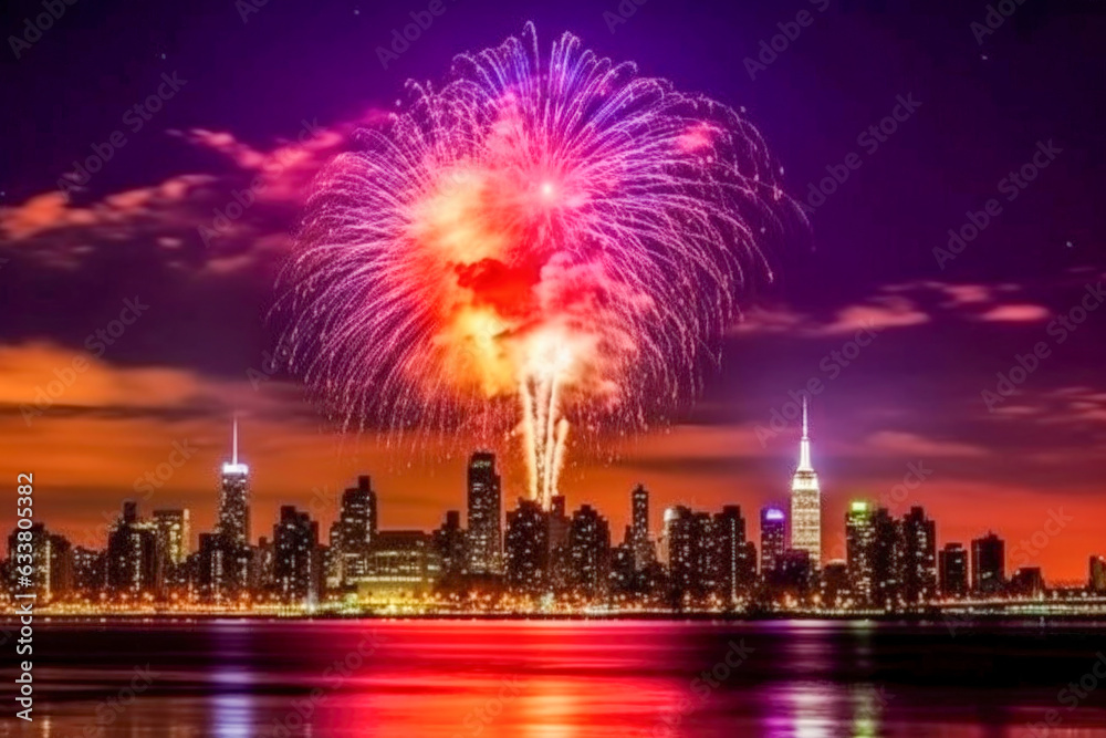 Fireworks in NYC - Generative AI