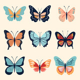 Butterfly Fly Bug Flat Collection