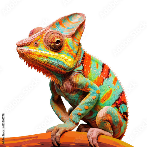 Madagascar s Calumma chameleon against a transparent background