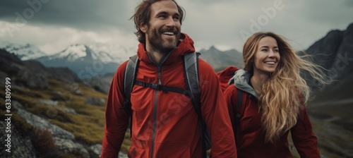 Hiking Romance: Gorgeous Couple Explores Majestic Mountain Landscapes