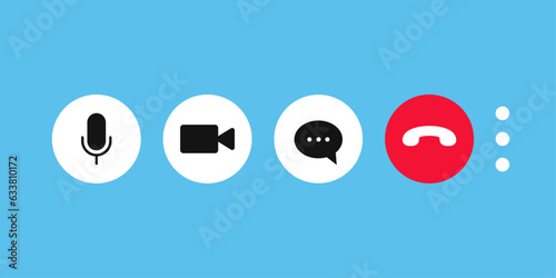 Video call icon. Conference interface vector icons template. Video cal icons set