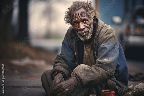 In the unforgiving streets, a ragged, filthy elderly man battles homelessness. He bears the weight of a life marked by hardship and neglect. (AR 3:2)