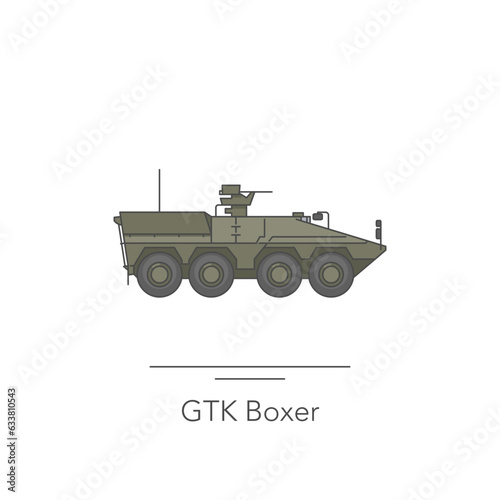GTK Boxer icon. Outline colorful icon of armored carrier on white. Vector illustration