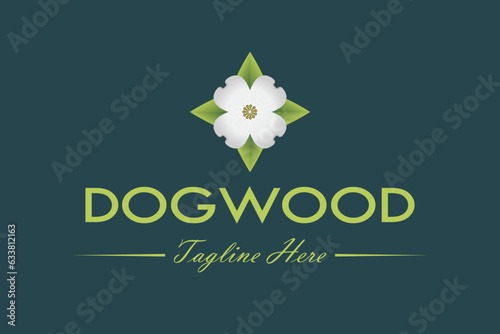 dogwood logo icon design vector flat isolated illustration