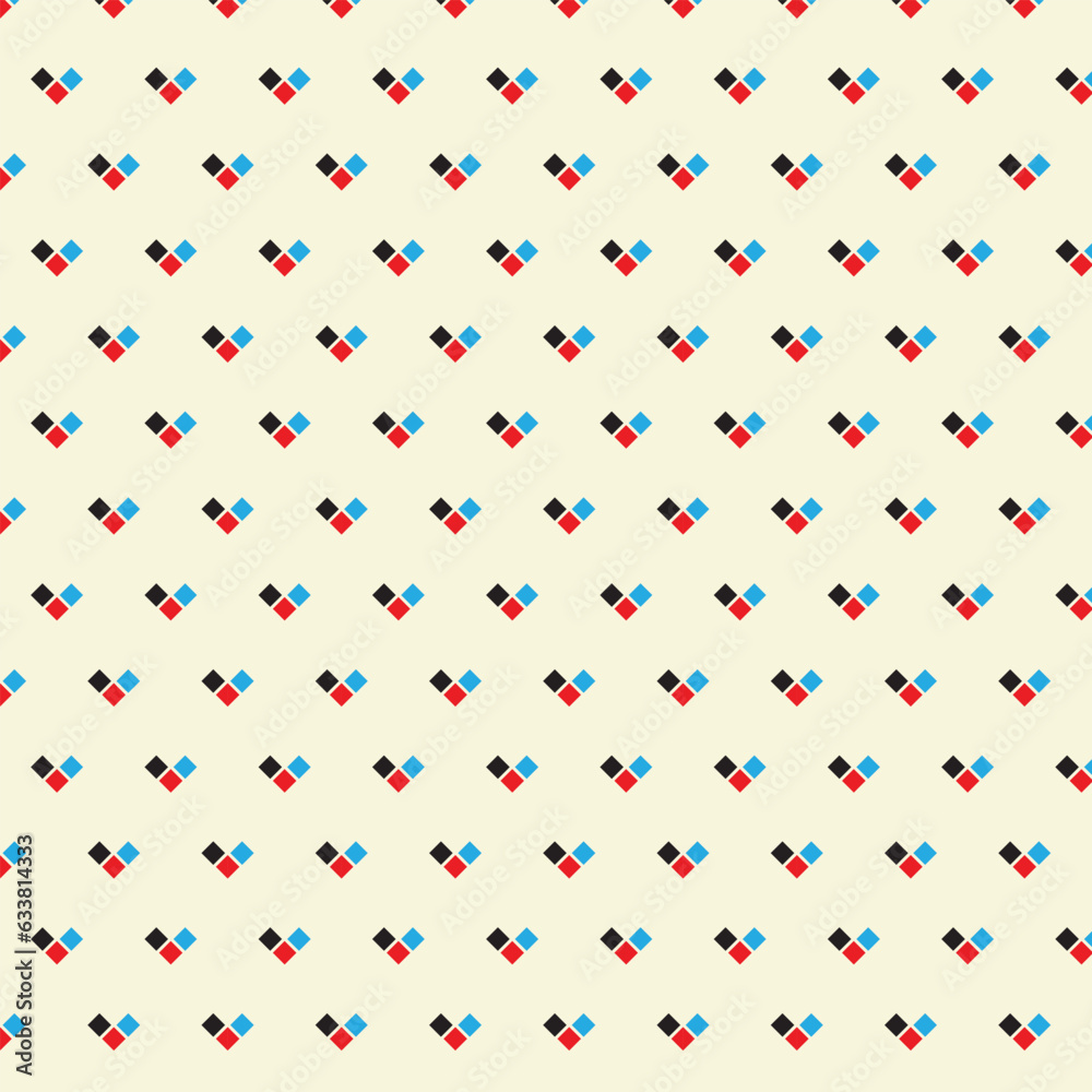 abstract geometric black red blue rectangle pattern with cream background, perfect for background, wallpaper
