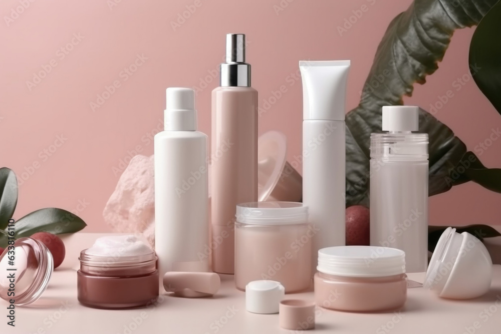 Blank cosmetic skincare makeup containers. Blank cosmetic skincare makeup containers.