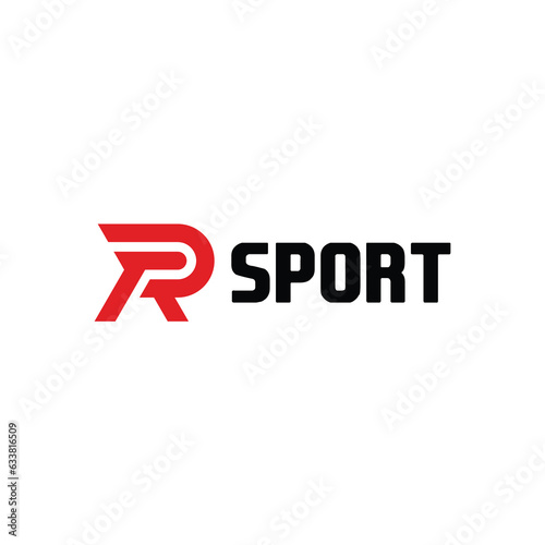 Sport logo with abstract and modern R letter design concept for apparel brand identity