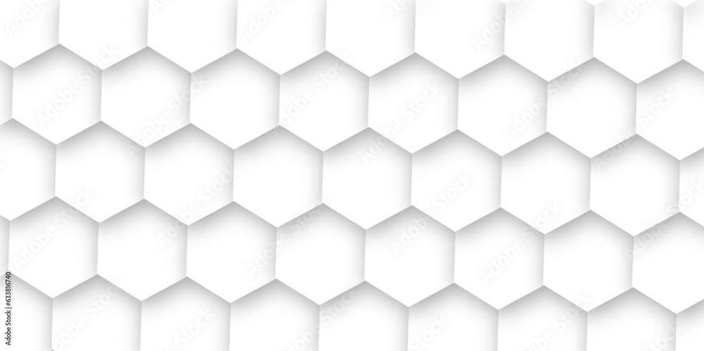 Abstract background with hexagons. Hexagonal structure futuristic white ...