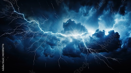  a lightning storm is seen in the sky above the clouds. generative ai