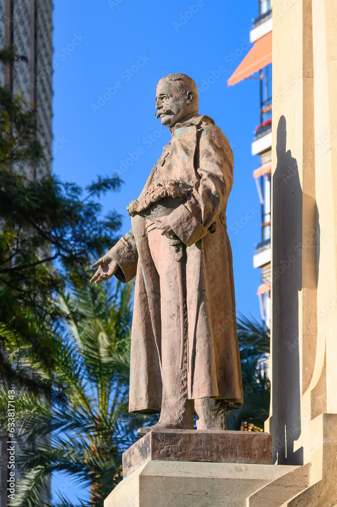 Canalejas Monument (1886) in Alicante city, Spain