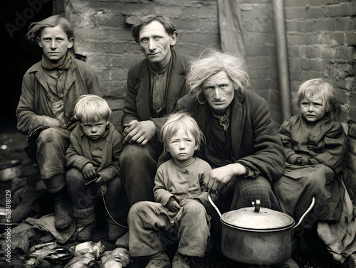 Resilience Amidst Desolation - a destitute family during the 1930s Great Depression era - generative ai