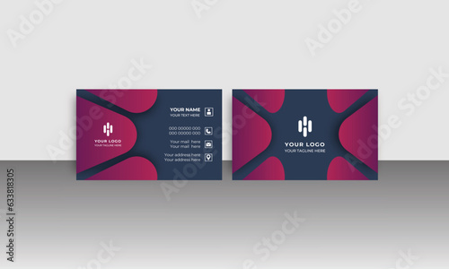 Modern creative business card and simple clean double sided template vector design