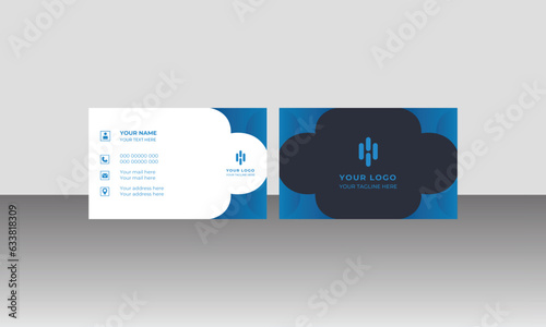 Modern creative business card and simple clean double sided template vector design