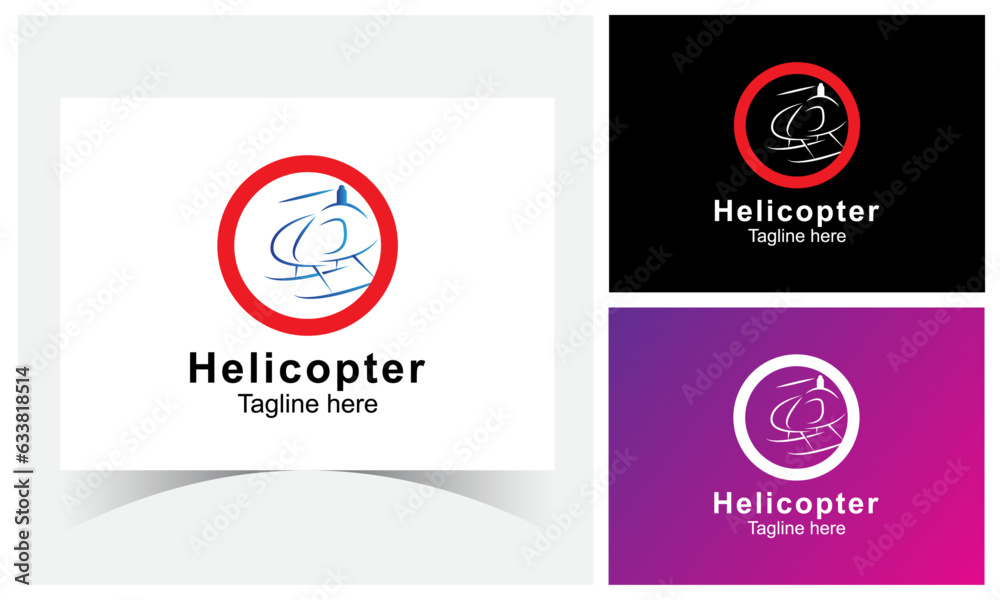 Modern Helicopter Logo Design Template With Circle. Helicopter Logo Vector Design Template. Modern Helicopter Logo Design Template With Circle. Helicopter Logo Vector Design Template.