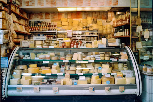 Charming French Cheese Emporium - generative ai photo