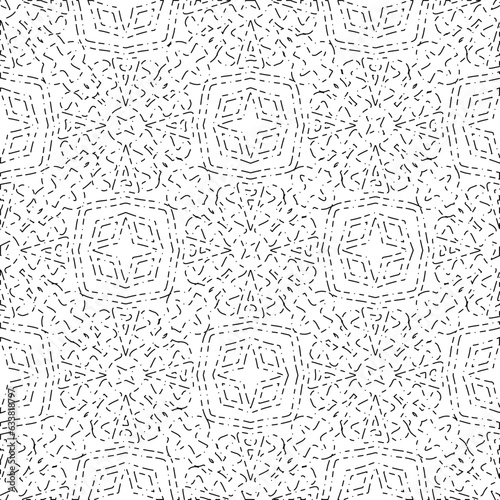 White background with black Dashes lines. Plain background with  simpe pattern. Black and white color. Abstract background for web page, textures, card, poster, fabric, textile.