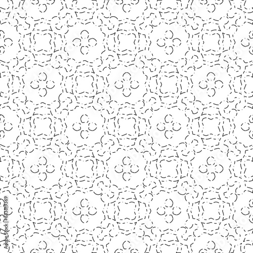 White background with black Dashes lines. Plain background with  simpe pattern. Black and white color. Abstract background for web page, textures, card, poster, fabric, textile.