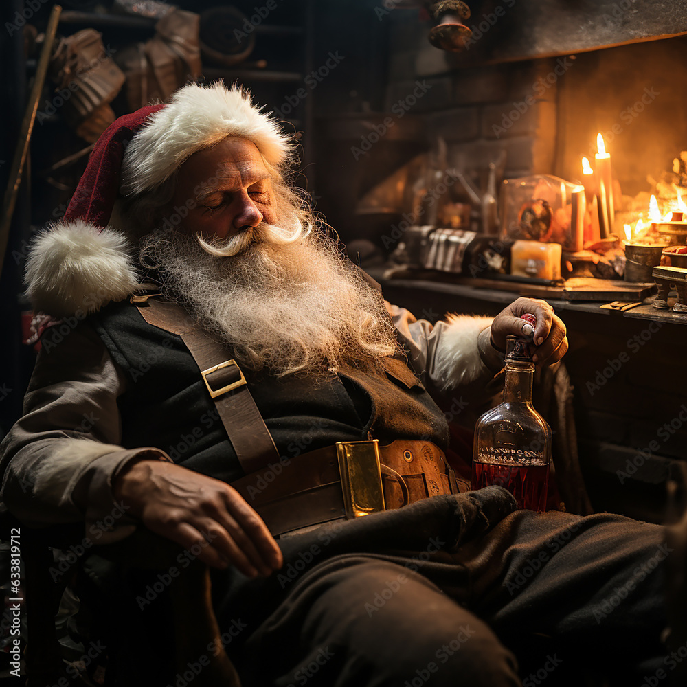 Old Santa Sleeping In A Chair With A Bottle Of Whiskey Christmas 2024   1000 F 633819712 WVD1riJ98E0XhlMzFmKAVhzcDyfszcdq 