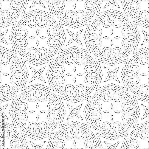 White background with black Dashes lines. Plain background with  simpe pattern. Black and white color. Abstract background for web page, textures, card, poster, fabric, textile.