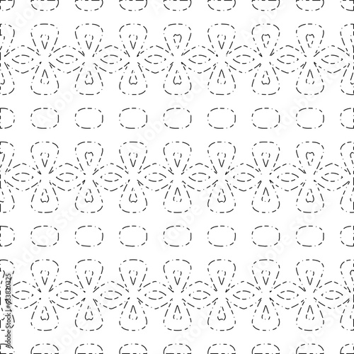 White background with black Dashes lines. Plain background with  simpe pattern. Black and white color. Abstract background for web page, textures, card, poster, fabric, textile.