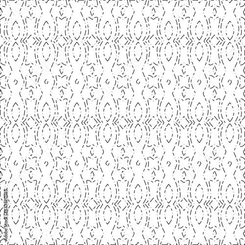 White background with black Dashes lines. Plain background with  simpe pattern. Black and white color. Abstract background for web page, textures, card, poster, fabric, textile.
