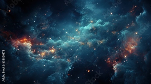  a very large cluster of stars in the sky with a blue background. generative ai