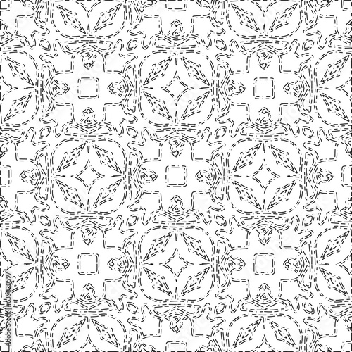 White background with black Dashes lines. Plain background with  simpe pattern. Black and white color. Abstract background for web page, textures, card, poster, fabric, textile.