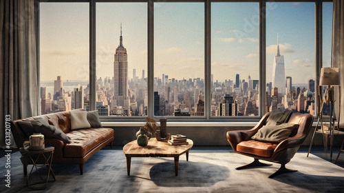 Elegant Minimalism: Luxury Living Room in NYC - Generative AI Art